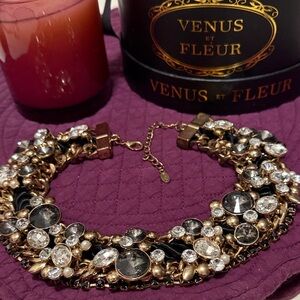 Aldo Black and Gold Crystal Necklace